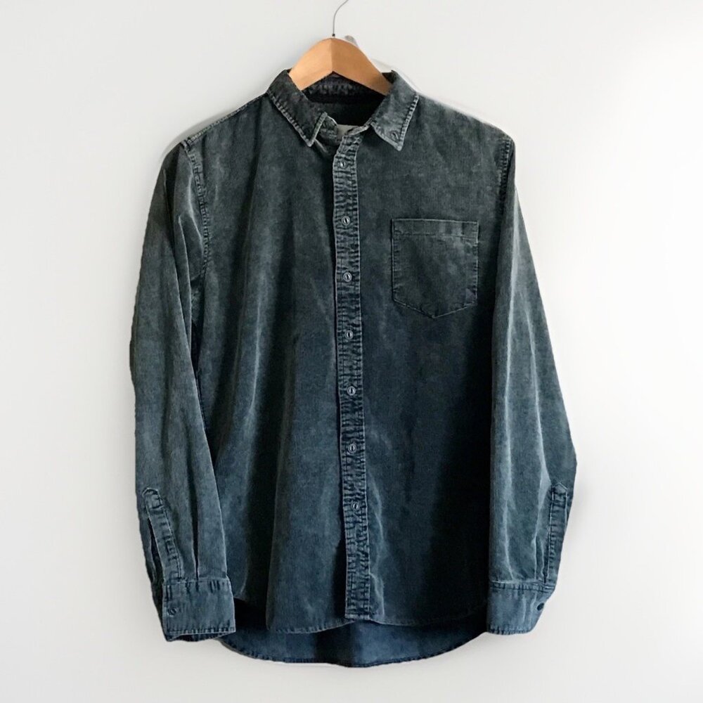 Sovereign Code Washed Gray‎ Corduroy Down Long Sleeve Size Medium
